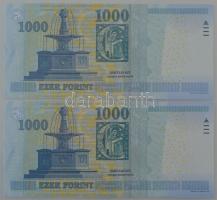 2011. 1000Ft (2x) sorszámkövetők "DB 3594742 - DB 3594743" T:UNC