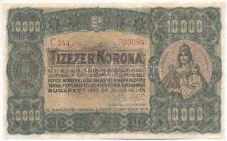 1923. 10.000K nyomdahely jelölés nélkül, "C 244 033094" T:F,VG restaurált Adamo K42/2