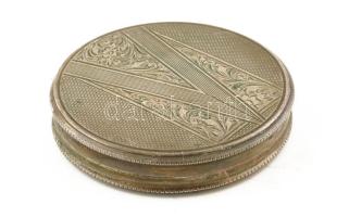 Ezüst (Ag) pudrié, benne púderrel. Jelzett, bruttó: 52 g, d: 6 cm