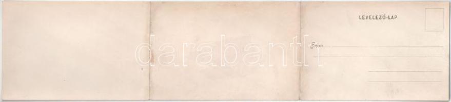 Miskolc, Hámori tó. Lővy J. fia kiadása, Váncza E. - 3-részes kinyitható panorámalap (r)