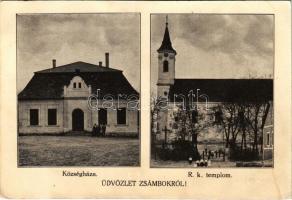 1929 Zsámbok, Községháza, Római katolikus templom (EK)