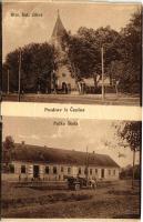 Csepin, Cepin (Eszék, Osijek); Rim. kat. crkva, Pucka skola / római katolikus templom, iskola, autó / church and school, automobile (vágott / cut)