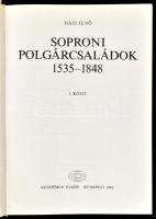 Házi Jenő: Soproni polgárcsaládok 1535-1848. I-II. köt. Bp., 1982, Akadémiai Kiadó. Kiadói egészvász...