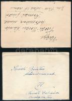 cca 1917-1960 2 db levél: cca 1960 Sárdy Brutus (1892-1970) restaurátornak küldött levél, amelyben P...