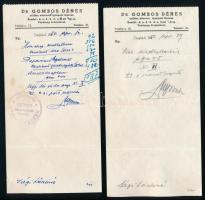 Dr. Zalai Károly gyógyszertára a Reményhez Cegléden, receptboríték, receptekkel