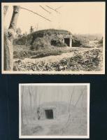 cca 1942 Bunkerek, 2 db fotó, egyik felületén törésnyomok, 4,5×5,5 és 6×8,5 cm