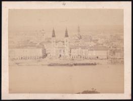 cca 1865 Pest, Belvárosi Plébániatemplom, keményhátú fotó, 10×13 cm