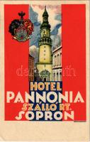 Sopron, Hotel Pannonia Szálló Rt. reklámlapja / Hungarian hotel advertisement (EK)