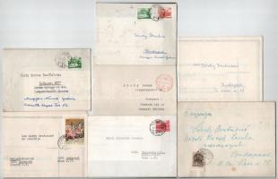 cca 1940-70 Sárdy Brutus (1892-1970) restaurátor, festőművésznek vagy a család más tagjának küldött 9 db gyászértesítő, többek közt Felvinczi Takáts Zoltán (1880-1964) és ifj,. Kézdi-Kovács László, Kézdi-Kovács László (1864-1942) festőművész fia.