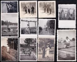 cca 1940 Vegyes családi fotó tétel, 6,5×8,5 cm-es méretben