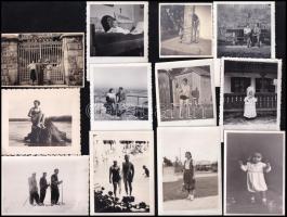 cca 1940 Vegyes családi fotó tétel, 6,5×8,5 cm-es méretben