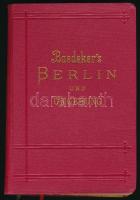 Karl Baedeker: Berlin und Umgebung. Handbuch für Reisende von - -. Leipzig, 1906, Karl Baedeker, X+234 p. Gazdag térképanyaggal illusztrált. Német nyelven. Kiadói aranyozott egészvászon-kötés, ceruzás bejelölésekkel, a nagyméretű térkép sérült, hiányos.