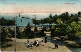 1912 Keszthely, Balatonparti sétány, fürdő. Kiadja Hegyi Dezső