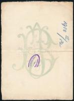 1900 Kolozsvár, jótékony célú jogász bál meghívója, védnök: báró Wesselényi Béláné