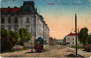 Sopron, Király utca, villamos. Kiadja Blum Náthán és Fia (Rb)