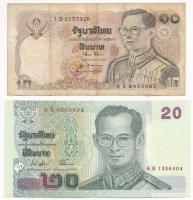 Thaiföld 1980. 10B + 2003. 20B T:F,XF Thailand 1980. 10 Baht + 2003. 20 Baht C:F,XF