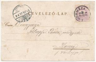 1899 (Vorläufer) Jánosháza, Római katolikus templom, fürdő, vár. Rigler rt. Art Nouveau, floral, lit...