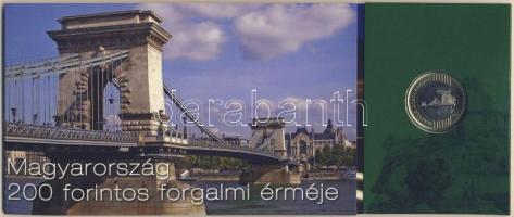 2009. 200Ft elsőnapi veret + 200Ft bankjegy "Búcsú a 200Ft-os bankjegytől" díszcsomagolásban T:BU, I Csak 12.000db!