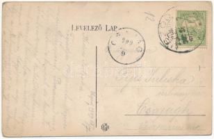 1909 Uszód (Kalocsa), Római katolikus és református templom, Duna és hajóállomás (EK)