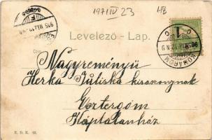 1905 Komárom, Komárno; Kőszűz a várban, Új várkapu, Várparancsnokság, Öreg várkapu. E.D.K. 63. / cas...