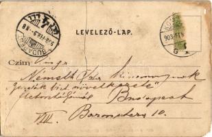 1903 Komárom, Komárno; Kőszűz a várban. Czike Dénes kiadása / Steinerner Jungfrau / castle, monument...