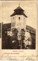 1901 Komárom, Komárno; Kőszűz a várban. Czike Dénes kiadása / Steinerner Jungfrau / castle, monument (vágott / cut)