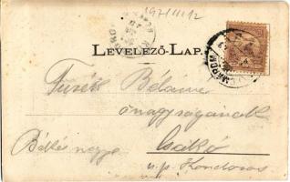 1901 Komárom, Komárno; Kőszűz a várban. Czike Dénes kiadása / Steinerner Jungfrau / castle, monument...