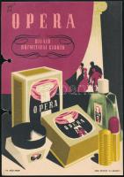 cca 1955 Opera kiváló kozmetikai cikkek kisplakát, lyukasztással, szakadással, 23,5×16,5 cm