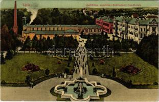 1908 Lipik, szállodák, park, szökőkút / hotels, park, fountain (EK)