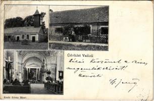 1906 Vál, Vaál (Fejér), Önkénes tűzoltó szertár és torony, templom belső, villa, kúria. Rónay Manó kiadása (EB)