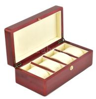 Mahagóni fa óradoboz, szép állapotban, 26x13x9 cm