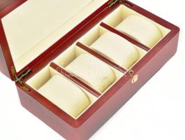 Mahagóni fa óradoboz, szép állapotban, 26x13x9 cm