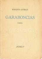 Kopányi György: Garabonciás. Versek. A szerző által DEDIKÁLT példány. Pécs, 1945., Műhely, 64 p. Kiadói papírkötés, a könyvtest kissé elvált a borítótól.