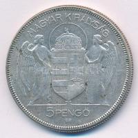 1930. 5P Ag "Horthy jobbra" hajas T:XF,VF ü. Adamo P8