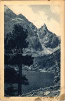 1932 Tátra, Magas-Tátra, Vysoké Tatry; Mnich nad Morskiem Okiem / Halas-tó, Barát / lake, mountain (fl)