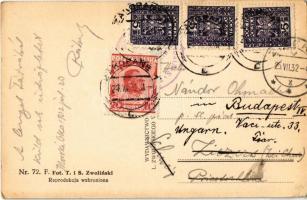 1932 Tátra, Magas-Tátra, Vysoké Tatry; Mnich nad Morskiem Okiem / Halas-tó, Barát / lake, mountain (...