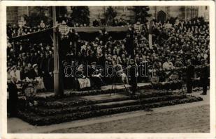 1940 Kolozsvár, Cluj; bevonulás, Vitéz Nagybányai Horthy Miklós Magyarország kormányzója Kolozsvárott / Ientry of the Hungarian troops, Regent Horthy + 'Kolozsvár Visszatért' So. Stpl. (kopott élek / worn edges)