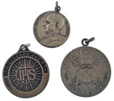 3xklf vallási témájú fém emlékérem füllel T:AU,XF