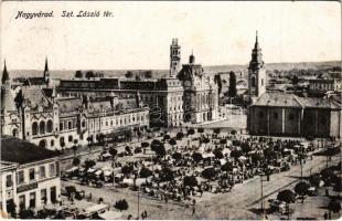 1919 Nagyvárad, Oradea; Szt. László tér, piac, üzletek / market square, shops (EK)