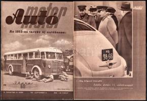 1951-1952-1953 Autó - Motor folyóirat 3 száma, az 1952. dec. 15. szám borítóján Sztálinnal autógyár megtekintése közben: "A világ dolgozói ünneplik Sztálin elvtárs 73. születésnapját."