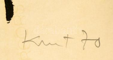 Kunt Ernő (1920-1994): Női portré. Szitanyomat, papír, jelezve jobbra fent. Üvegezett fakeretben, 57...