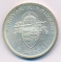 1938. 5P Ag "Szent István" T:AU patina, kis ph
Adamo P8.1