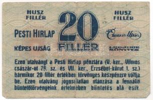 Budapest ~1920. 20f "Pesti Hírlap" T:F