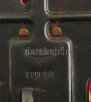 Ford Taunus lendkerekes játékautó, műanyag és fém, jelzett: E. Flim Lemez (Lemezárugyár). Alján kis ...