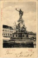 1903 Arad, Vértanú szobor, Löwy Herman, Krausz Lajos üzlete. Kerpel Izsó kiadása / monument, shops (Rb)