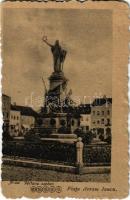 1919 Arad, Piata Avram Iancu / Vértanú szobor, üzletek. Mandl J. kiadása / statue, monument, shops (Rb)