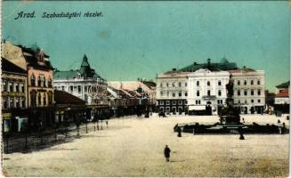 Arad, Szabadság tér, üzletek. Juhász és Társa kiadása / square, shops (EB)