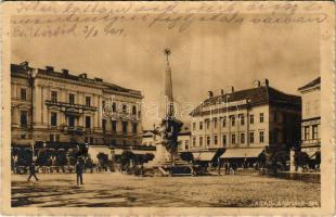 1914 Arad, Andrássy tér, Fehér Kereszt szálloda, 1848-1849 múzeum, Neumann üzlete / square, hotel, shops, museum