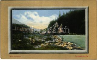 Tusnádfürdő, Baile Tusnad; Alsó vasúti híd. Brunner Lajos kiadása / lower railway bridge