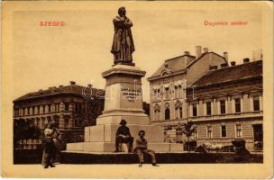 1915 Szeged, Dugonics András szobra, üzletek (EK)